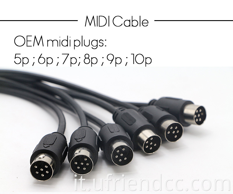 Cavo DIN MIDI MIDI personalizzato da maschio a 6 pin